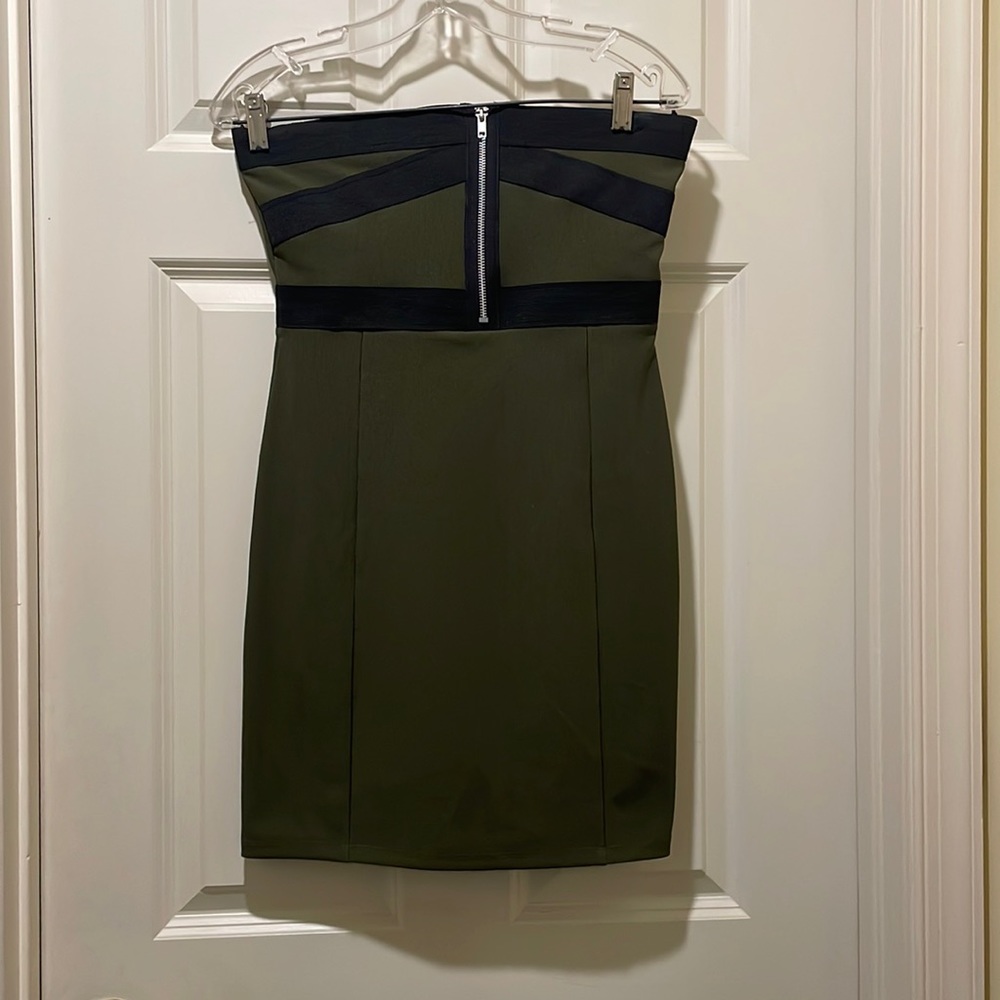 Olive Green mini bandage dress perfect for any event